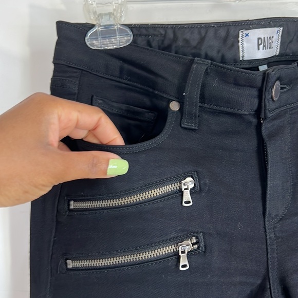 PAIGE edgemont black skinny zipper jean - Picture 10 of 14